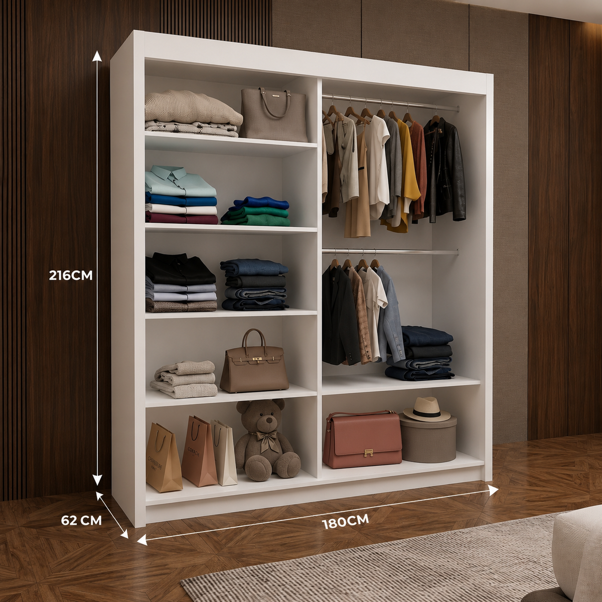 LYON Sliding Door Wardrobe with Mirror – Multiple Sizes & Colours