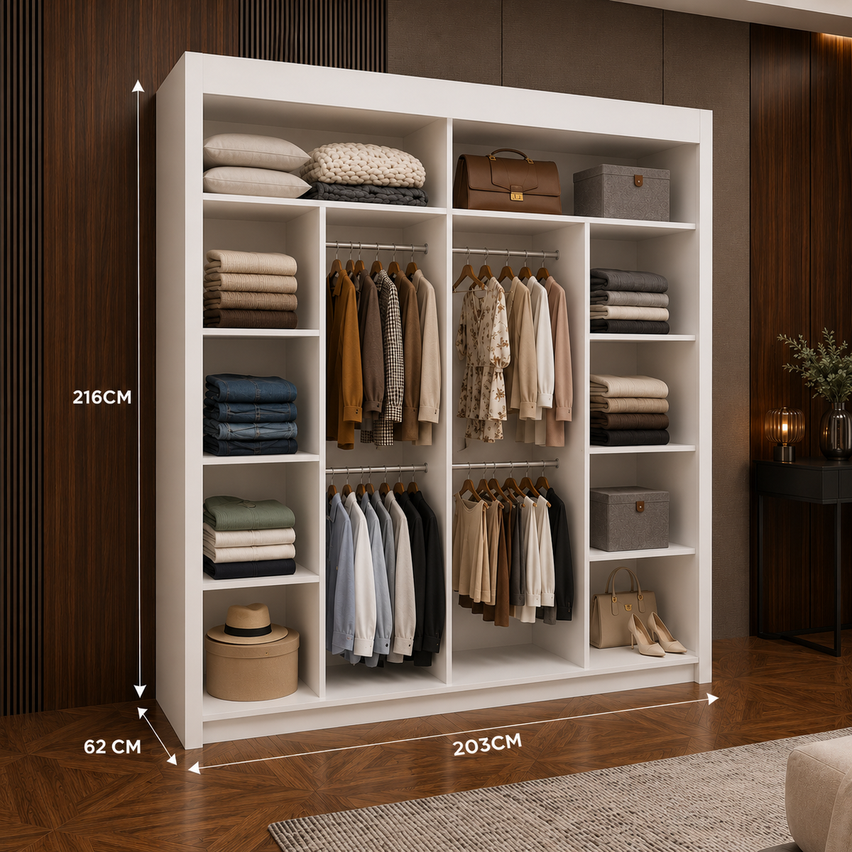 LYON Sliding Door Wardrobe with Mirror – Multiple Sizes & Colours
