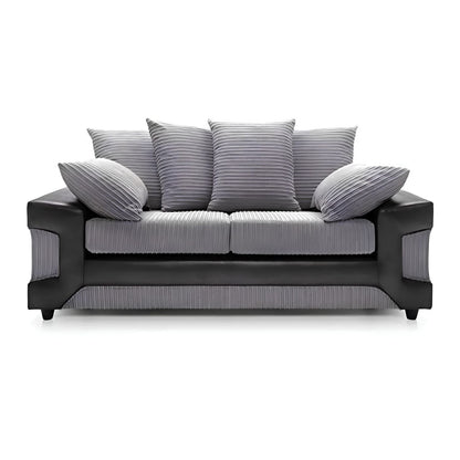 Dino Cord Fabric Corner Sofa with Footstool – 2, 3 Seater or Corner, Soft Corduroy Couch with Bed Option
