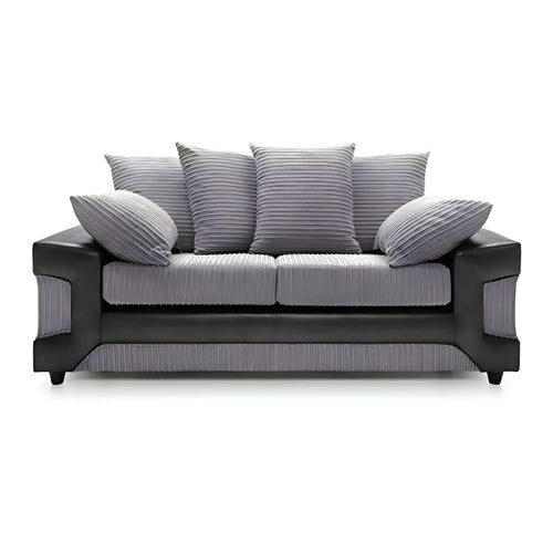 Dino Cord Fabric Corner Sofa with Footstool – 2, 3 Seater or Corner, Soft Corduroy Couch with Bed Option
