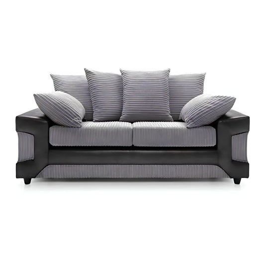 Dino Cord Fabric Corner Sofa with Footstool – 2, 3 Seater or Corner, Soft Corduroy Couch with Bed Option