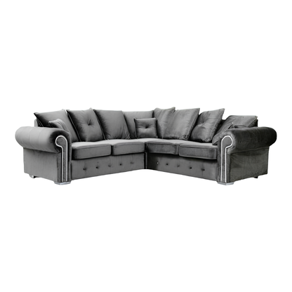 Ashwin Plush Velvet Sofa – Corner, 2 & 3 Seater, Thick Foam Cushions, Modern Luxury Sofa