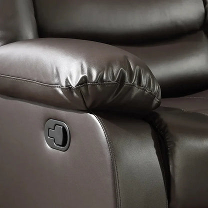 Roma Recliner Sofa Set 3+2+1 – Air Leather Reclining Sofas with Cup Holders, Black or Brown