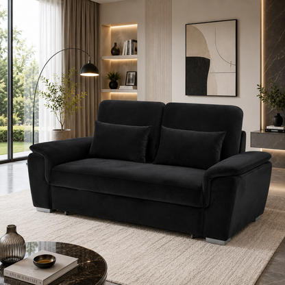 Tokyo 2 Seater Pull Out Sofa Bed – Plush Velvet Fabric