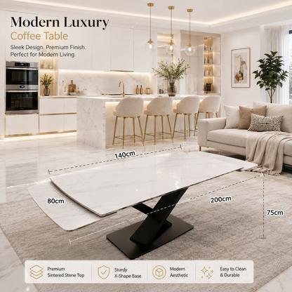 Nordic Rock Extendable Ceramic Dining Table – Sintered Stone Top, Seats 6, Modern Dining Table