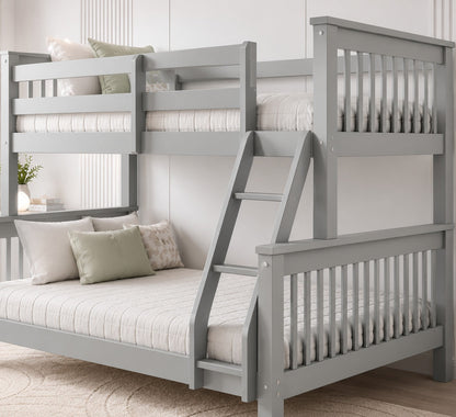 Lily Wooden Trio Bunk Bed with Guest bed – Space-Saving Solid Pine Frame – Optional Storage Drawers